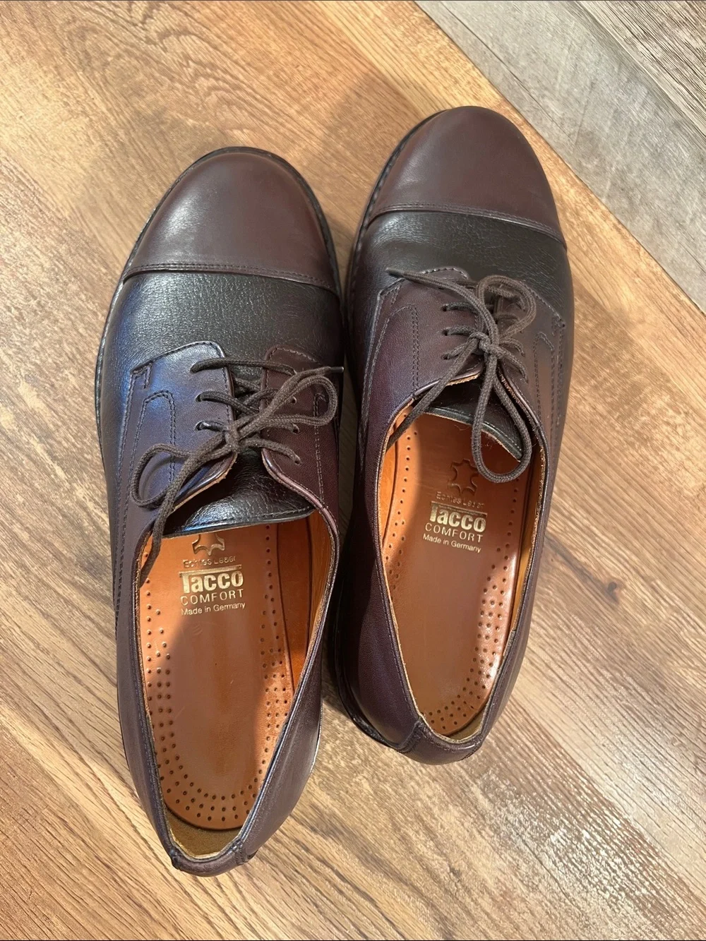 Mephisto Marlon Melchior Men 10 Brown Leather Cap Toe Derby Dress Shoes Rubber